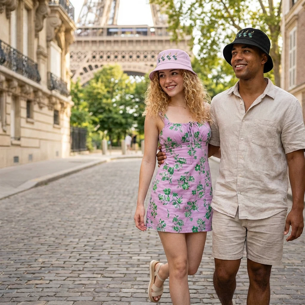 Exclusive limited Couple Bucket Hat, Fashion and functionality protect from Sun
