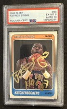 1988 Fleer Patrick Ewing Signed Gold “HOF” PSA 6 10 Auto #80 New York Knicks