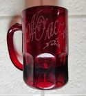 1933 Ruby Red Glass Mug - Etched 1933 World's Fair Chicago 4 1/2" - Excellent  — photo 1