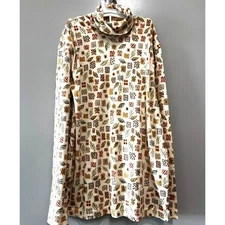 Talbots turtleneck Cotton top tunic Boho Comfortable Academia minimalist size L 