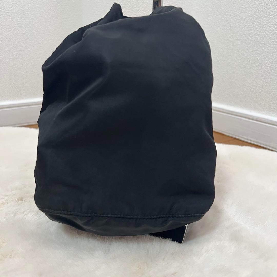 PRADA Nylon Drawstring Pouch Black Triangle Logo … - image 3