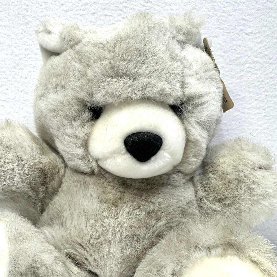 Peluche de colección America Wego Cuddle Bear 14"" gris nuevo con etiquetas animal de peluche Foto 2 de 4