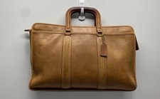 Vintage 80s Coach British Tan Leather Metropolitan Briefcase NYC USA 808-3737