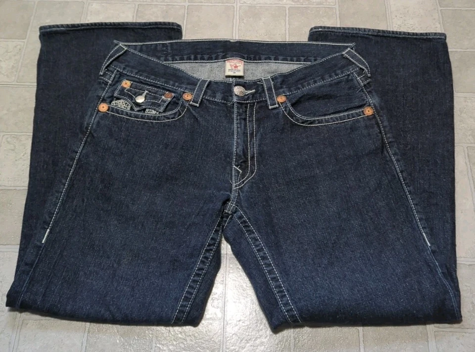 Pantalones de mezclilla azul corte bota Billy 36x31 True Religion para hombre vintage Y2K Foto 2 de 4