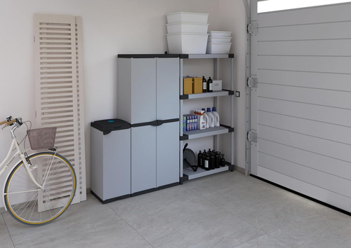 : Armadio Porta-Scope in Resina Di PVC E PP, 2 Ante, Facile Da Montare, Modular - Foto 5 di 12
