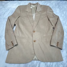 Vintage Pioneer Wear Western Jacket Blazer Mens 44L Color Camel Sportcoat USA