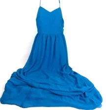 Adelyn Rae Fit & Flare Womens SMALL Long Maxi Dress Spaghetti Straps V-Neck