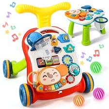 5 in 1 Baby First Steps Baby Walker Musical stroller Push Along Walker Toys Gift