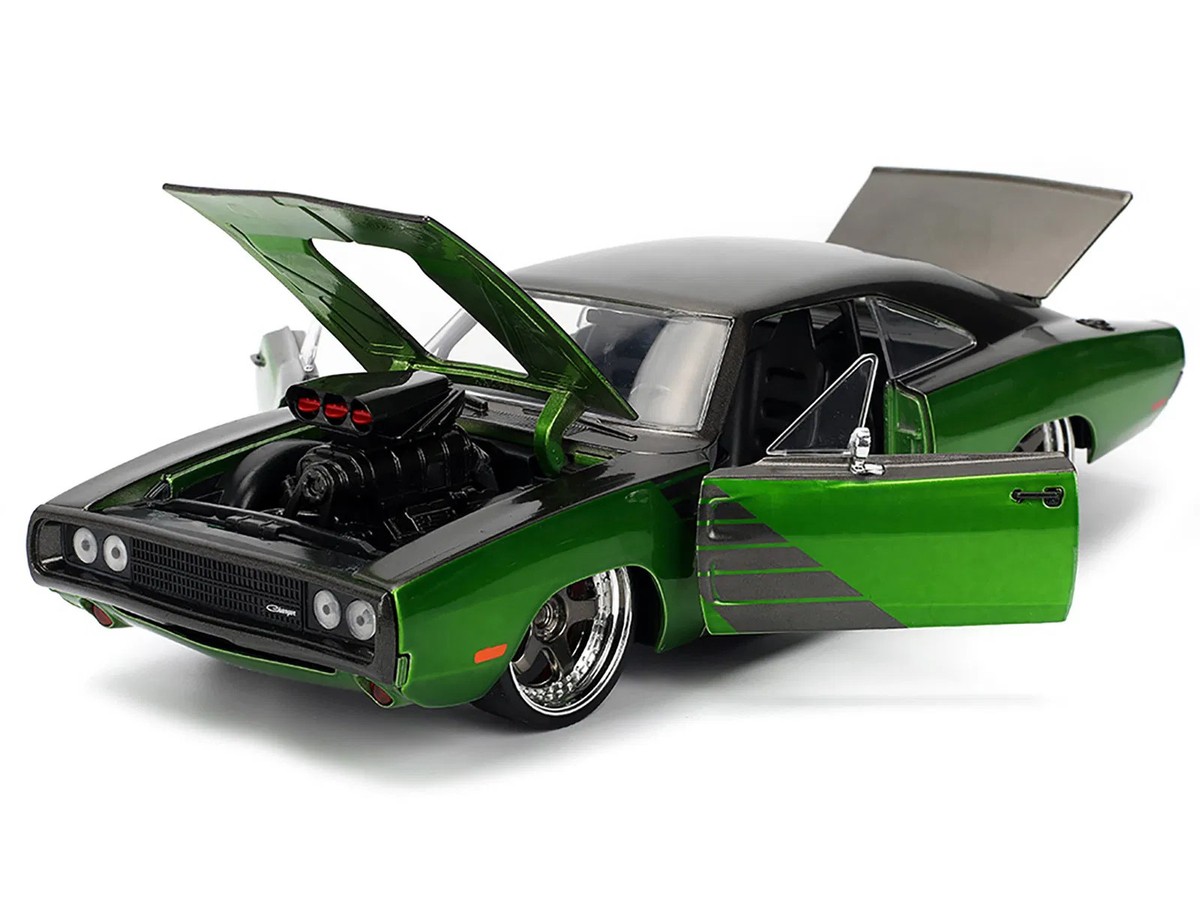 1970 Dodge Charger R/T Dark Gray Metallic and Green Metallic with