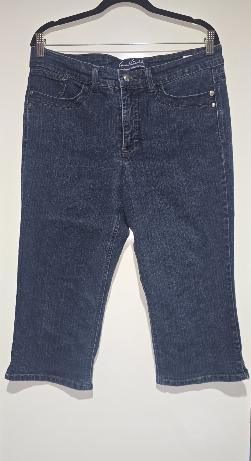 Gloria Vanderbilt Capri Jeans Womens 12 The Perfect Fit Mid Rise Dark Denim 18