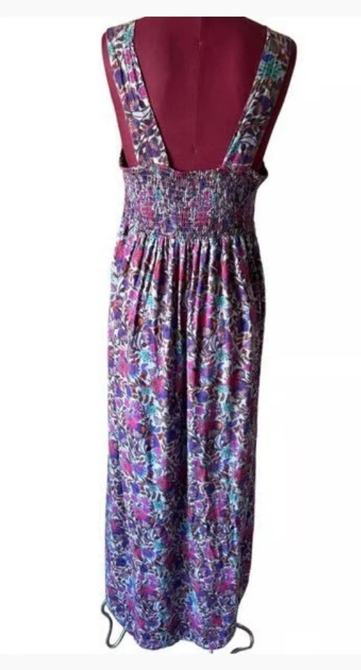 Maxi Vestido NATURAL LIFE Tricia Azul/Púrpura Floral Talla XL (Descontinuado) Nuevo Foto 4 de 4