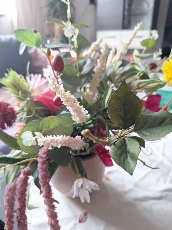 Bunter Deko Strauß Seidenblumen mit Vase ,Strauß nicht tauschbar - Bild 3 von 4