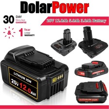 12.0Ah/5.0Ah/3.0Ah Li-Ion Battery/Adpater For DeWalt 20 Volt Max DCB200 DCB205