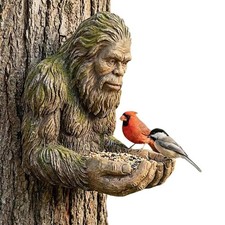 Resin Bird Feeder Sculpture Garden Yard Art Decoration Wild Bird Feeding Station