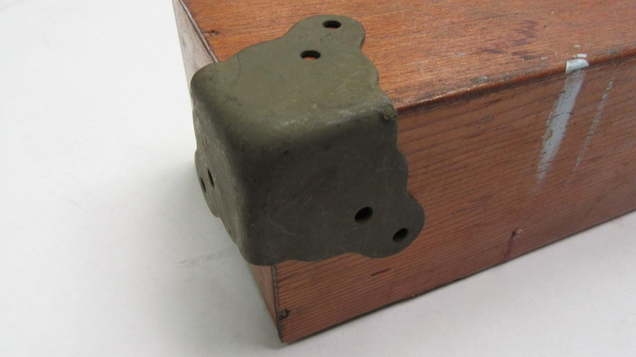50 of 1950's Vintage Patina Metal Trunk Luggage Chest Outside Corner Protector
