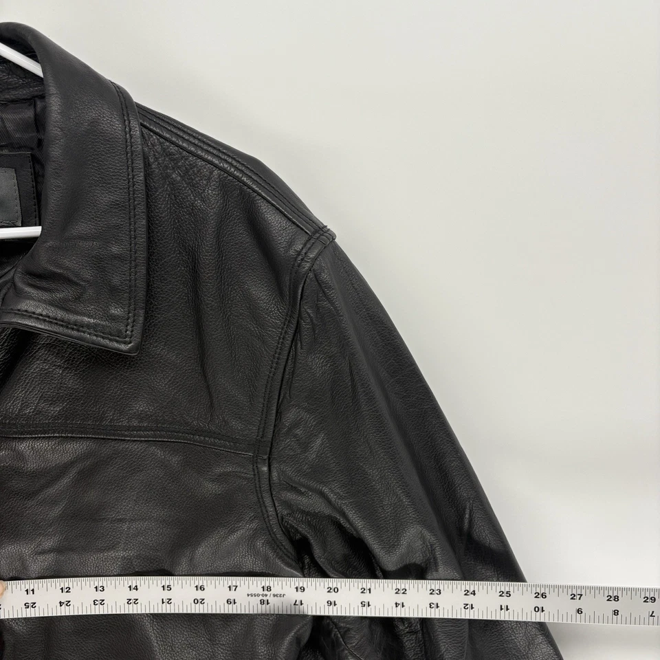 Jaqueta de couro genuíno vintage R&O seixo liso forrada macia empresarial Y2K masculina G - Imagem 3 de 4