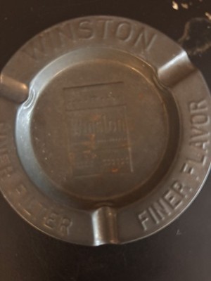 Vintage Collectible Silver Metal Winston Cigarettes Ashtray