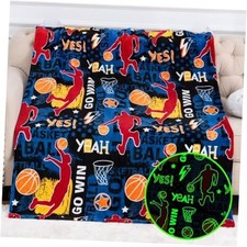 Glow in The Dark Basketball Blankets, Sport 50"x 60" Blue Black-basketball