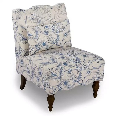 Kirkland's-Margot Blue Floral Slipper Accent Chair