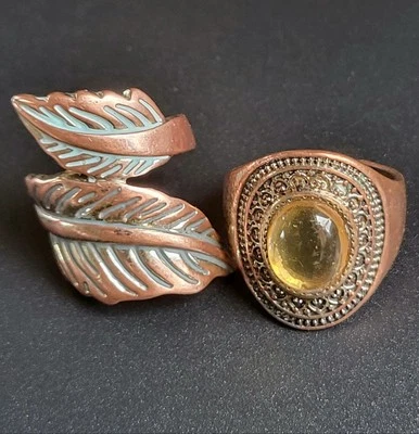 Bague en Cuivre x2 Taille 56 et 59 Vintage - Photo 1/4