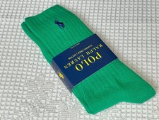 POLO COTTON BLEND CLASSIC CREW SOCKS RALPH LAUREN CHRISTMAS GREEN MENS 10-13