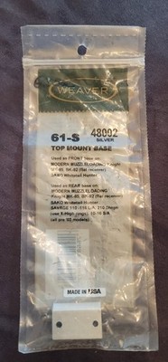 New Weaver 61S Top scope Mount Base Silver 48002 knight sako savage
