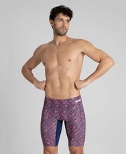 ARENA Mens Performance Camo Kikko Jammer F Swim Trunks, NAVY-MULTI RED, 22 US