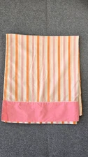 Vtg Cannon Monticello Pink Orange Stripes Full Flat Sheet No Iron Muslin