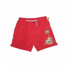 Tommy Bahama Paradise Nation Swim Trunks Mens XL Tropical Hula Girl Red