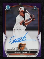 2023 Bowman Chrome Prospect Purple Refractor 243/250 Samuel Basallo Auto 0c3e