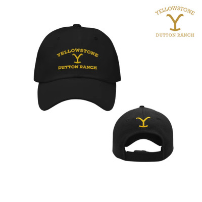 Yellowstone Dutton Ranch Trucker Hat Snapback Cap Black Paramount TV Series Logo