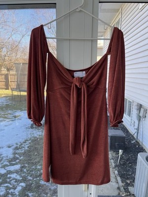 ASOS Rustic Orange/brown Off Shoulder Mini Size 8