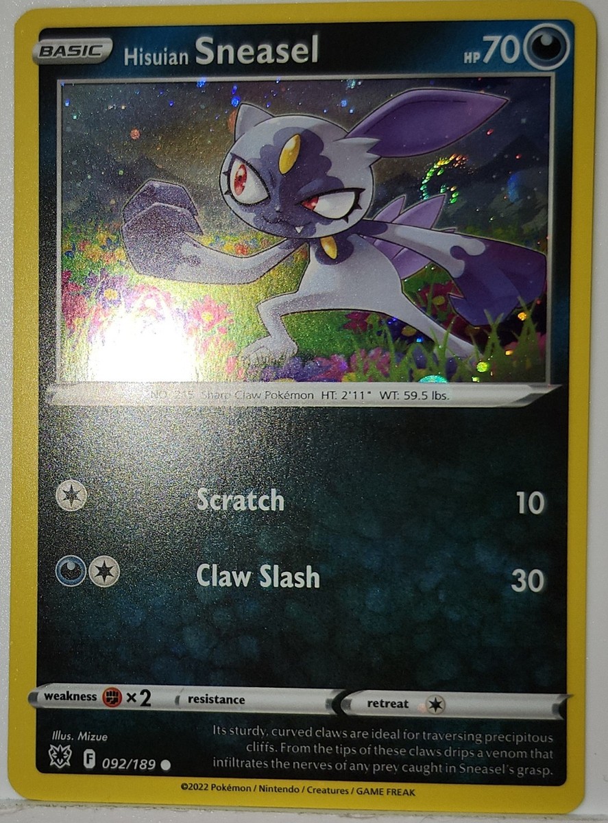 Fart Swirl 🌀 Hisuian Sneasel 092/189 Cosmos Holo Rare Pokémon TCG
