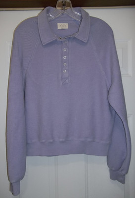 Thread & Supply 1/4 Snap Women's Pullover Shirt Sweatshirt Sz Small Lilac Purple