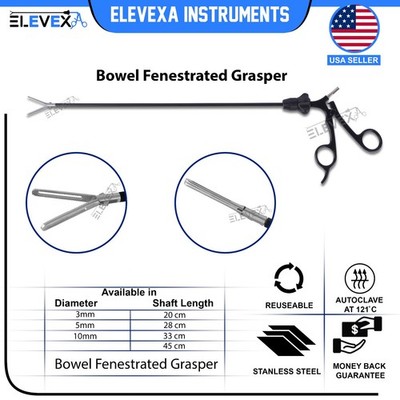 ELEVEXA Laparoscopic BOWEL Fenestration Grasper 5mm 33cm Bariatric Grasping Tool
