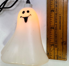 Halloween Blow Mold Ghost String Lights Strand 10 Ghosts Indoor Outdoor WORKS