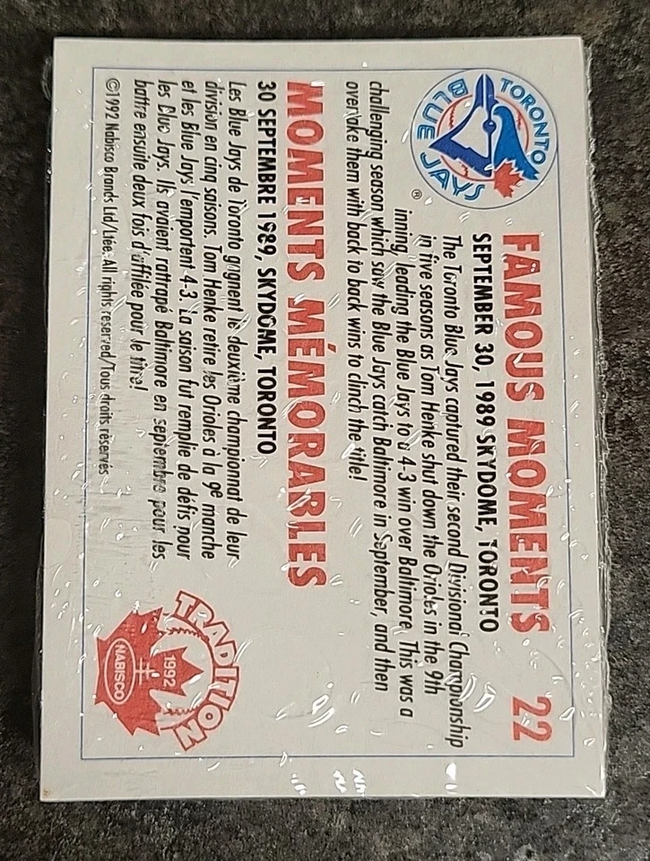 1992 Nabisco Toronto Blue Jays & Montreal Expos Complete FACTORY SEALED SET 36 - Image 3 of 3