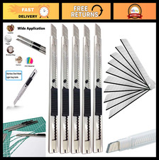 9mm Snap Off Utility Knife 5 Pack - Retractable Box Cutters, Art & Craft Hobby T