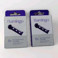 Flamingo Dermaplane Razor Refill Cartridges - 6 ct Lot Of 2 New