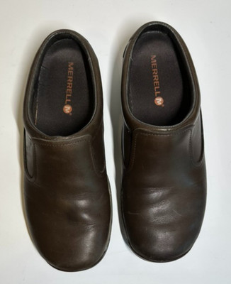 Merrell Q form2 Brown Espresso Performance Leather Mule slip on shoe 7.5M
