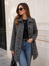 ZARA Leopard Coat Women XS S Fit Girls 13-14 Faux Fur Chic Jacket