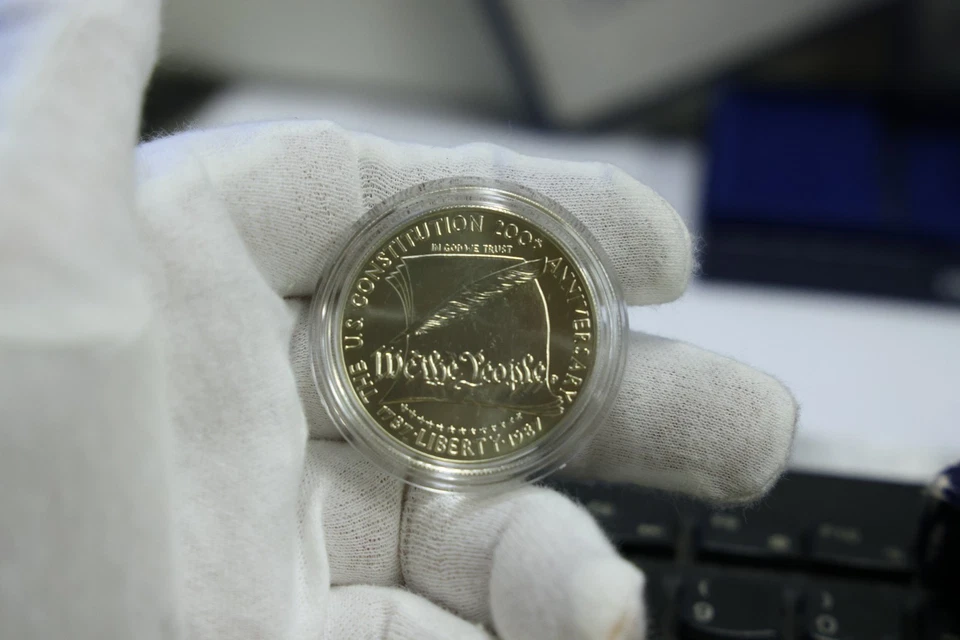 1987 S Constitution Proof Commemorative 90% Silver Dollar $1 - Image 2 of 4