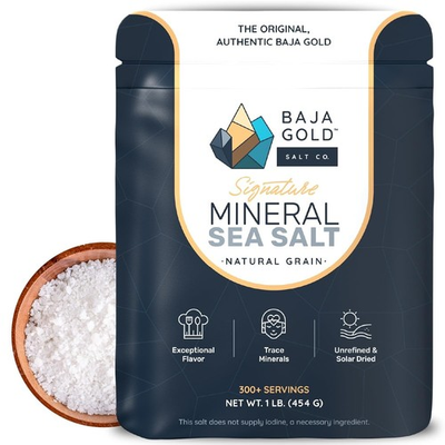 #ad Baja Gold Mineral Sea Salt Natural Grain Crystals 1 Lb Bag Organic Trace Mineral $24.99