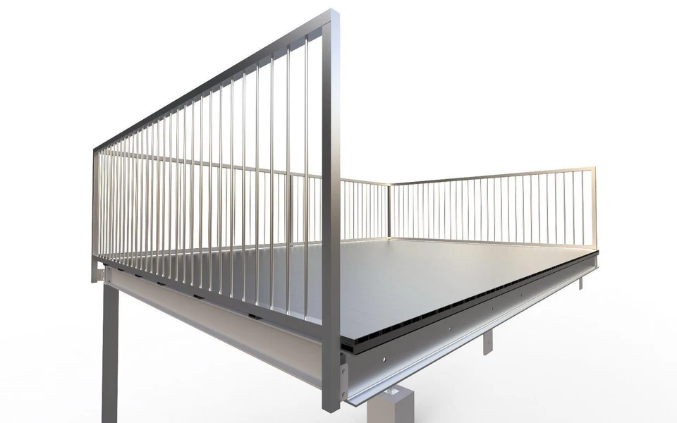 Anbaubalkon nach Maß-mit WPC, Aluminium Dielen oder Feinstein-Belag, Wasserdicht - Bild 2 von 4