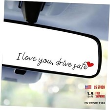 pcs I Love You Drive Safe Mirror Sticker, Vinyl PVC Car Rearview Mirror 6 Black
