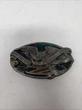 1983 Vintage Belt Buckle Bergamot Brass Works Bald Eagle - Made In USA AMERICAN