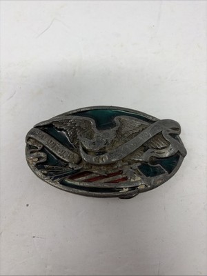 1983 Vintage Belt Buckle Bergamot Brass Works Bald Eagle - Made In USA AMERICAN