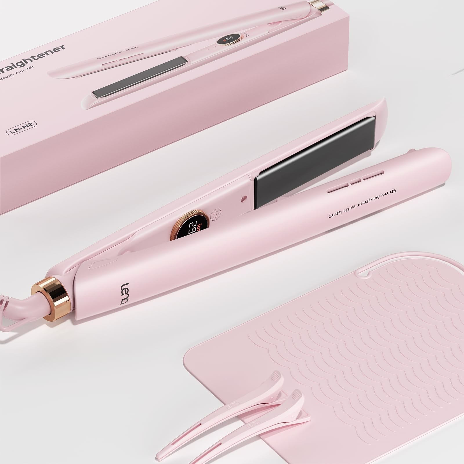 2-in-1 Titanium Flat Iron & Curling Wand for Smooth & Bouncy Hair-image