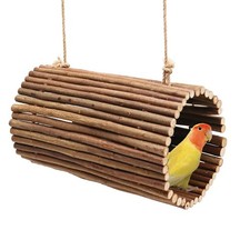Parrot Swing Toys, Hanging Perch Stand, Natural Willow Wood Hammock, Bird Cag...