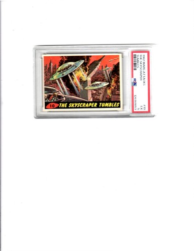 1962 Topps Mars Attacks #10 The Skyscraper Tumbles — PSA 5